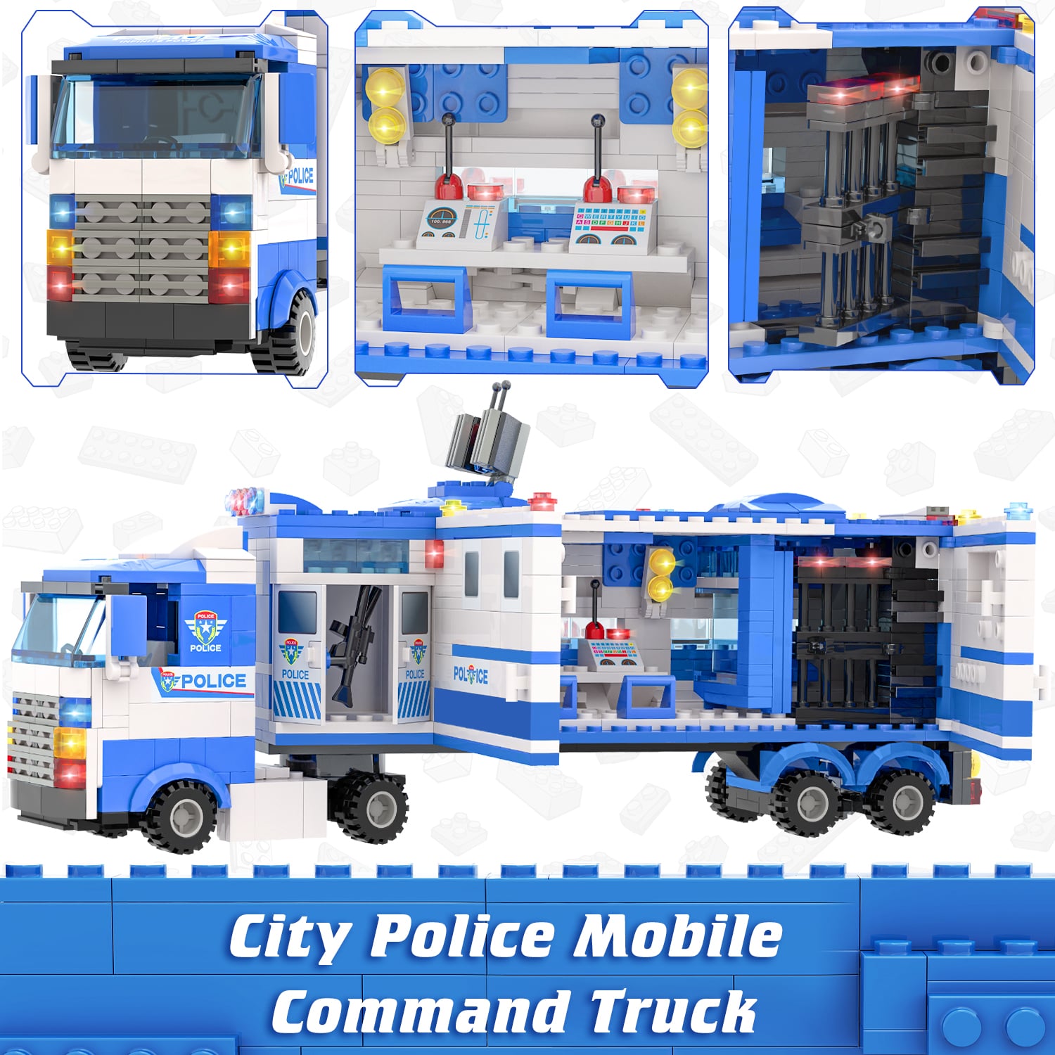 Exercise N Play Building blocks Police Mobile Command 8 in 1 Truck
