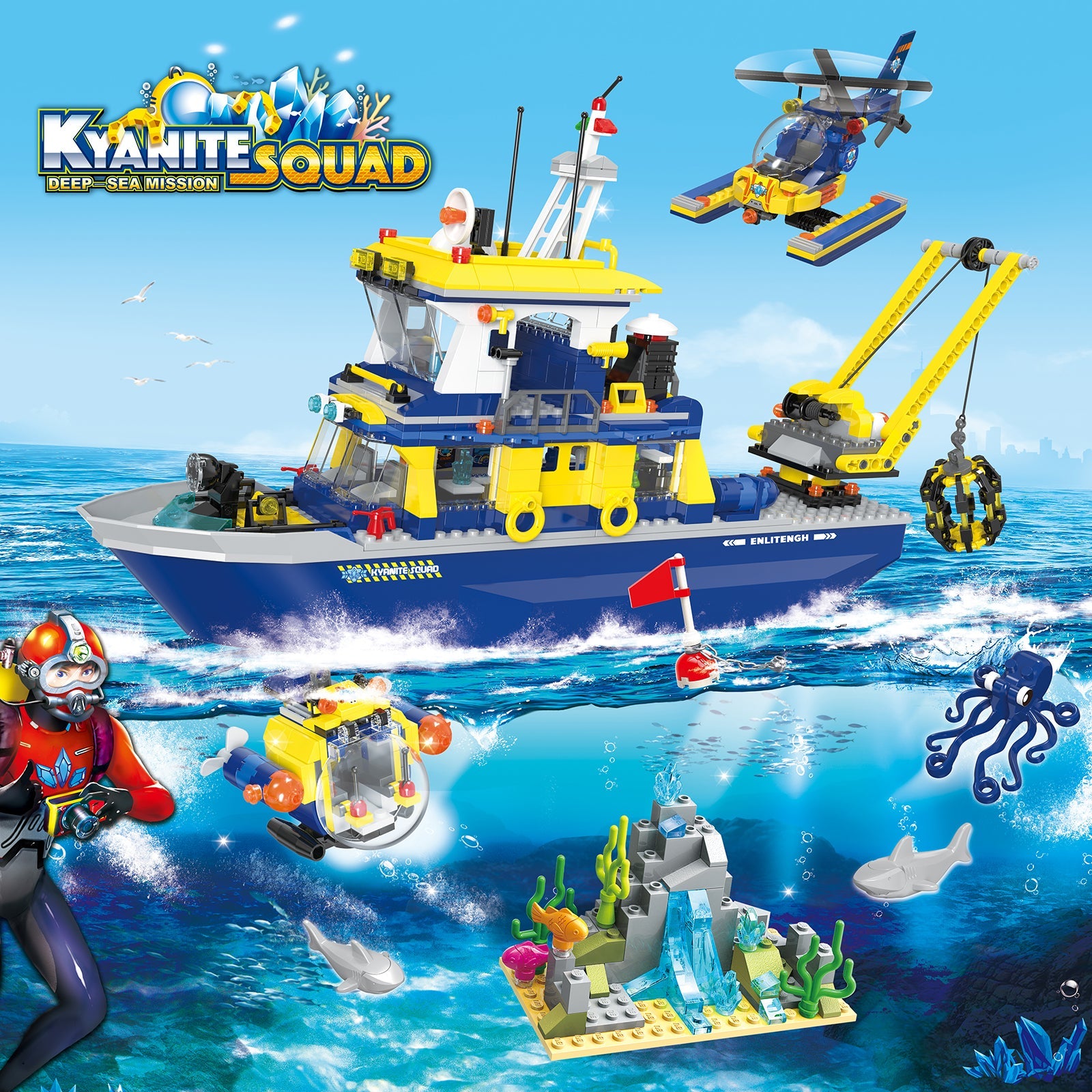 City Fishing Boat Block Set, Suitable for Lovers of Ocean Exploration and  Sea Fishing as an Ornament - Marine Toys Designed for Children and Adults